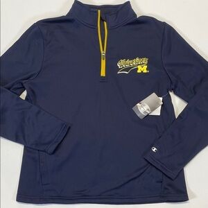 Champion Michigan Wolverines 1/4 Pullover Women’s XL NCAA Navy